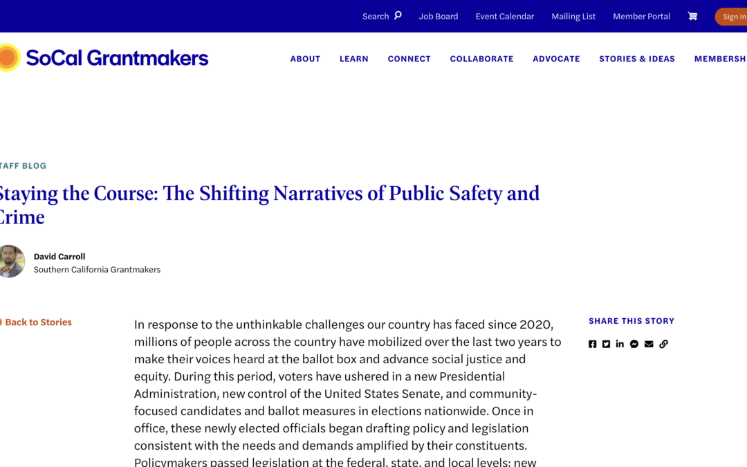 Staying the Course: The Shifting Narratives of Public Safety and Crime